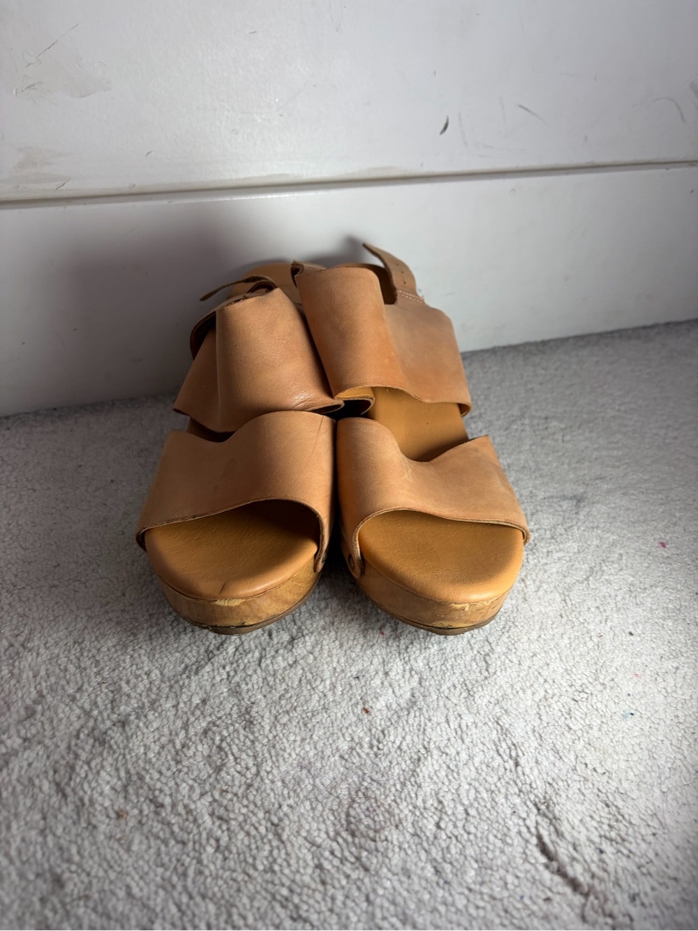 Kork-Ease Tan Leather platform Sandals